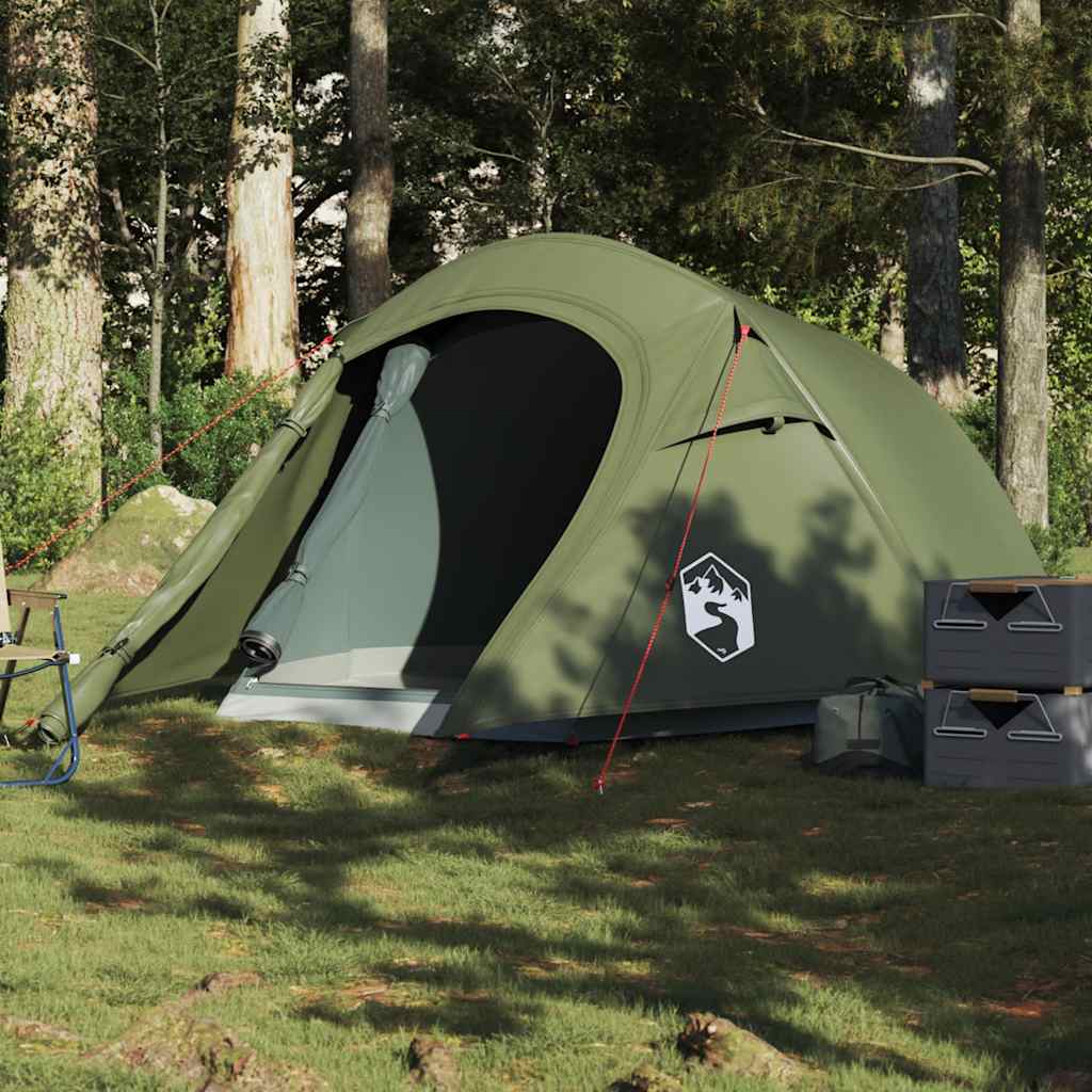vidaXL Tienda de campaña túnel para 3 personas impermeable verde oliva