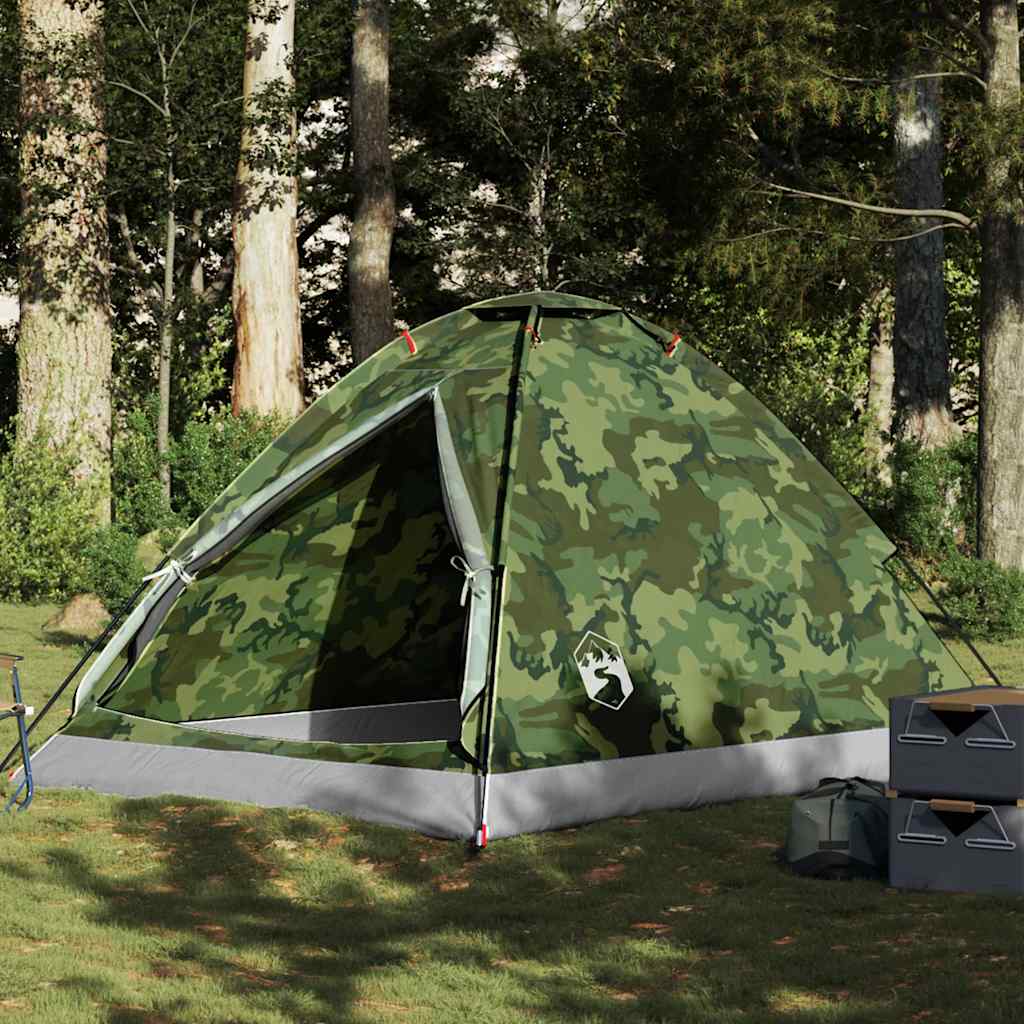 vidaXL Tienda de campaña iglú para 4 personas impermeable camuflaje