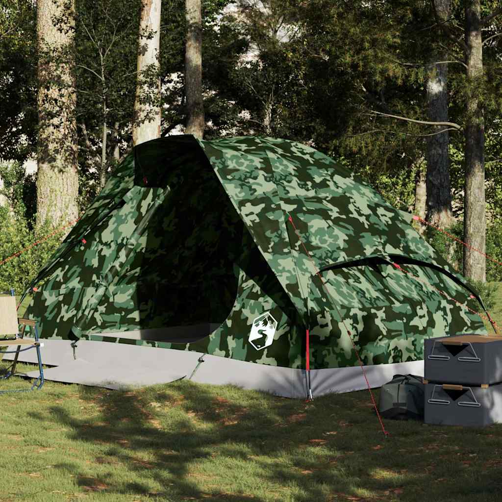 vidaXL Tienda de campaña iglú para 4 personas impermeable camuflaje