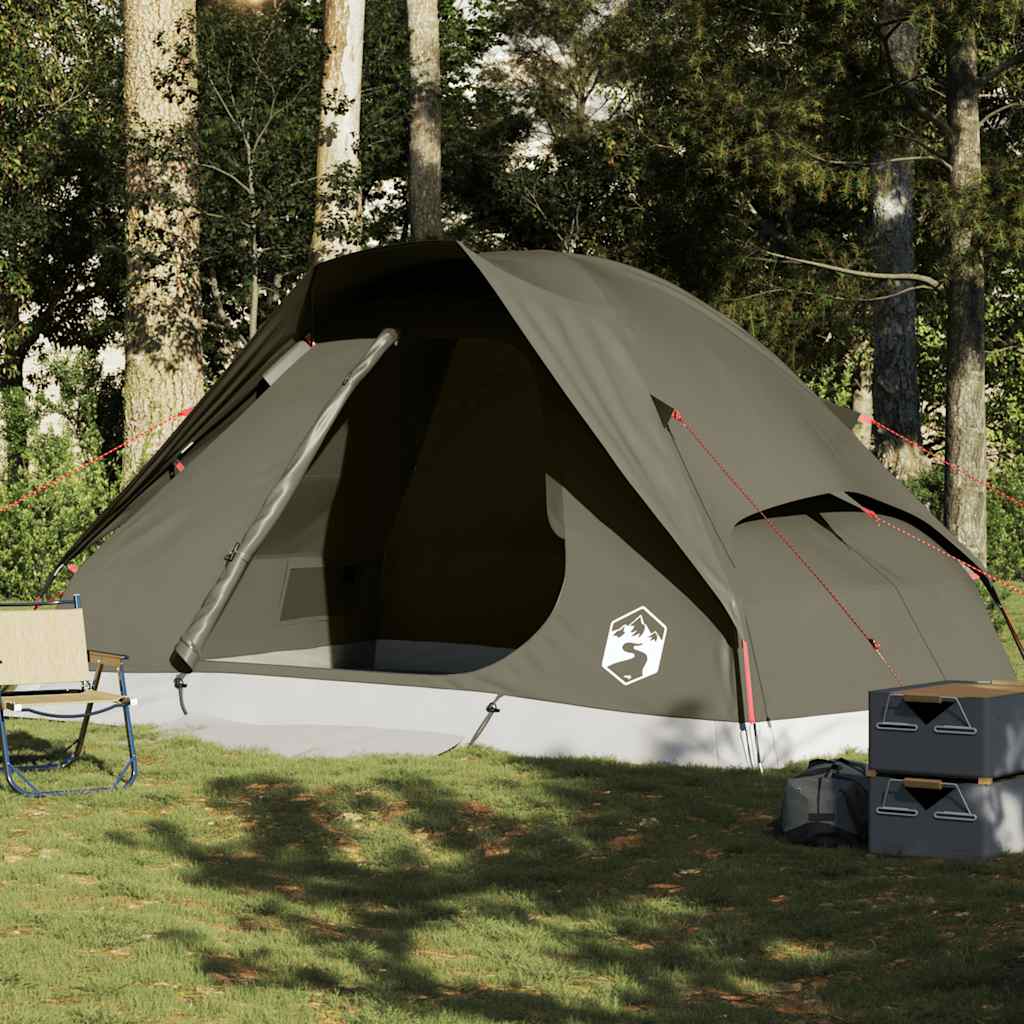 vidaXL Tienda de campaña familiar iglú 6 personas impermeable marrón