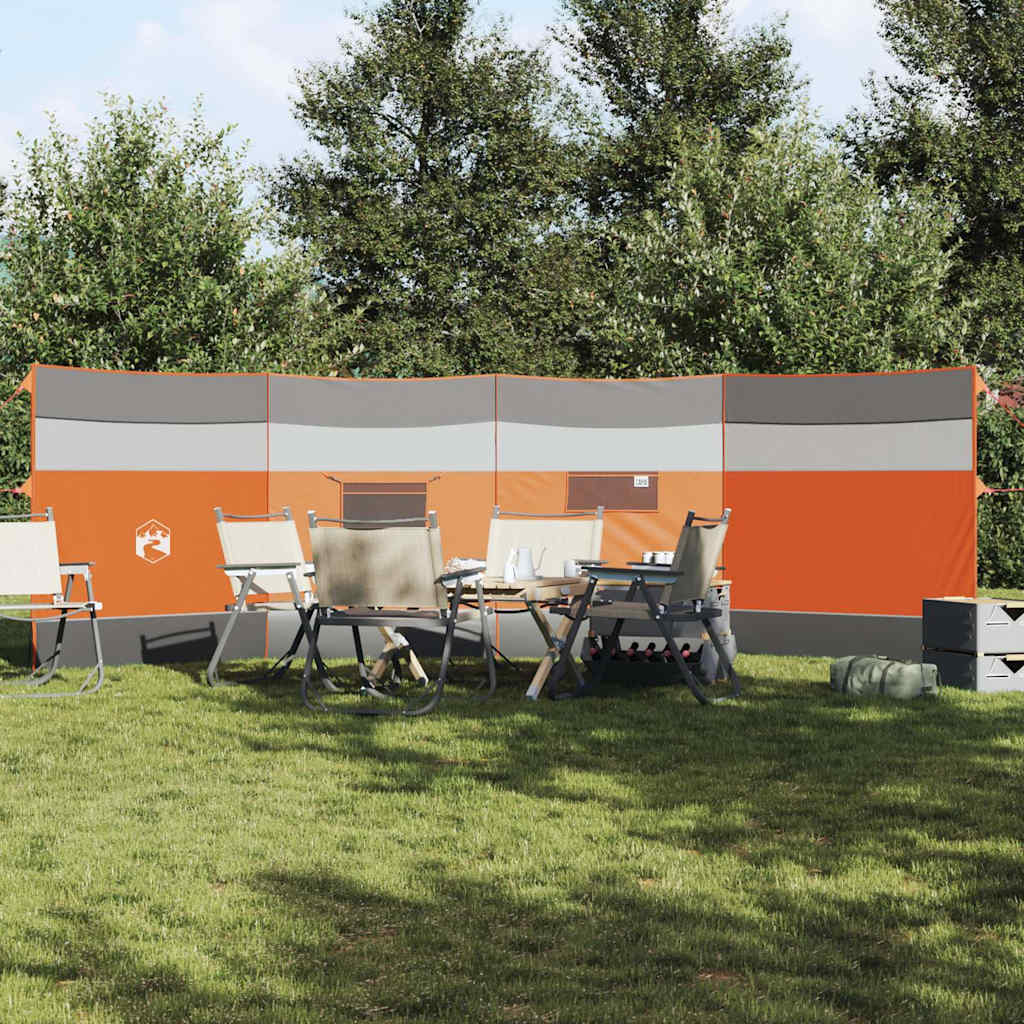 vidaXL Cortaviento de camping impermeable gris naranja 510x153 cm