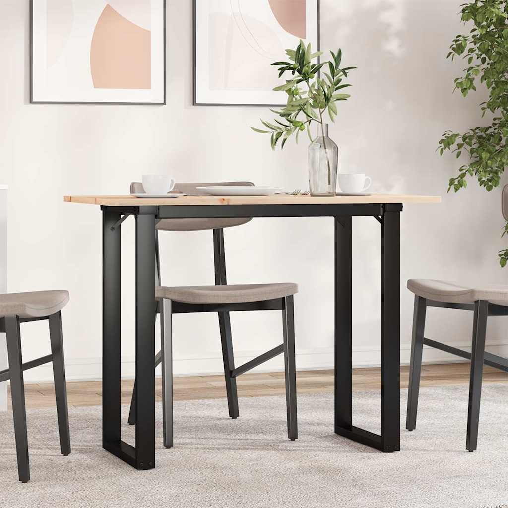 vidaXL Mesa de comedor marco O madera maciza pino y acero 100x50x75cm