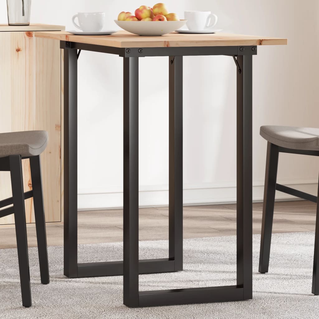 vidaXL Mesa de comedor marco O madera maciza pino y acero 80x50x75,5cm