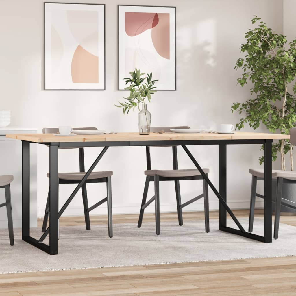 vidaXL Mesa de comedor marco O madera maciza pino acero 180x90x75,5 cm
