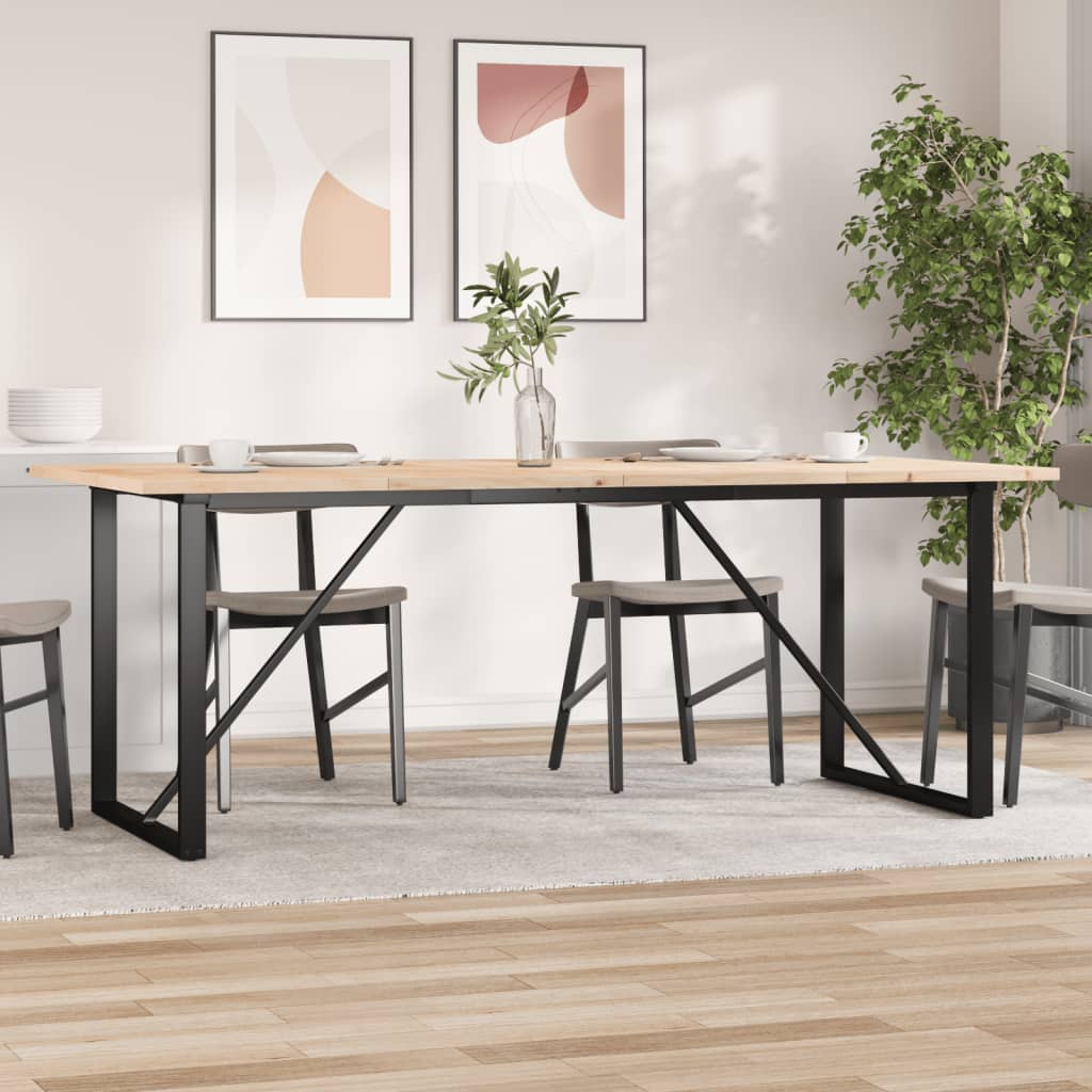 vidaXL Mesa de comedor marco O madera maciza pino acero 200x100x75,5cm