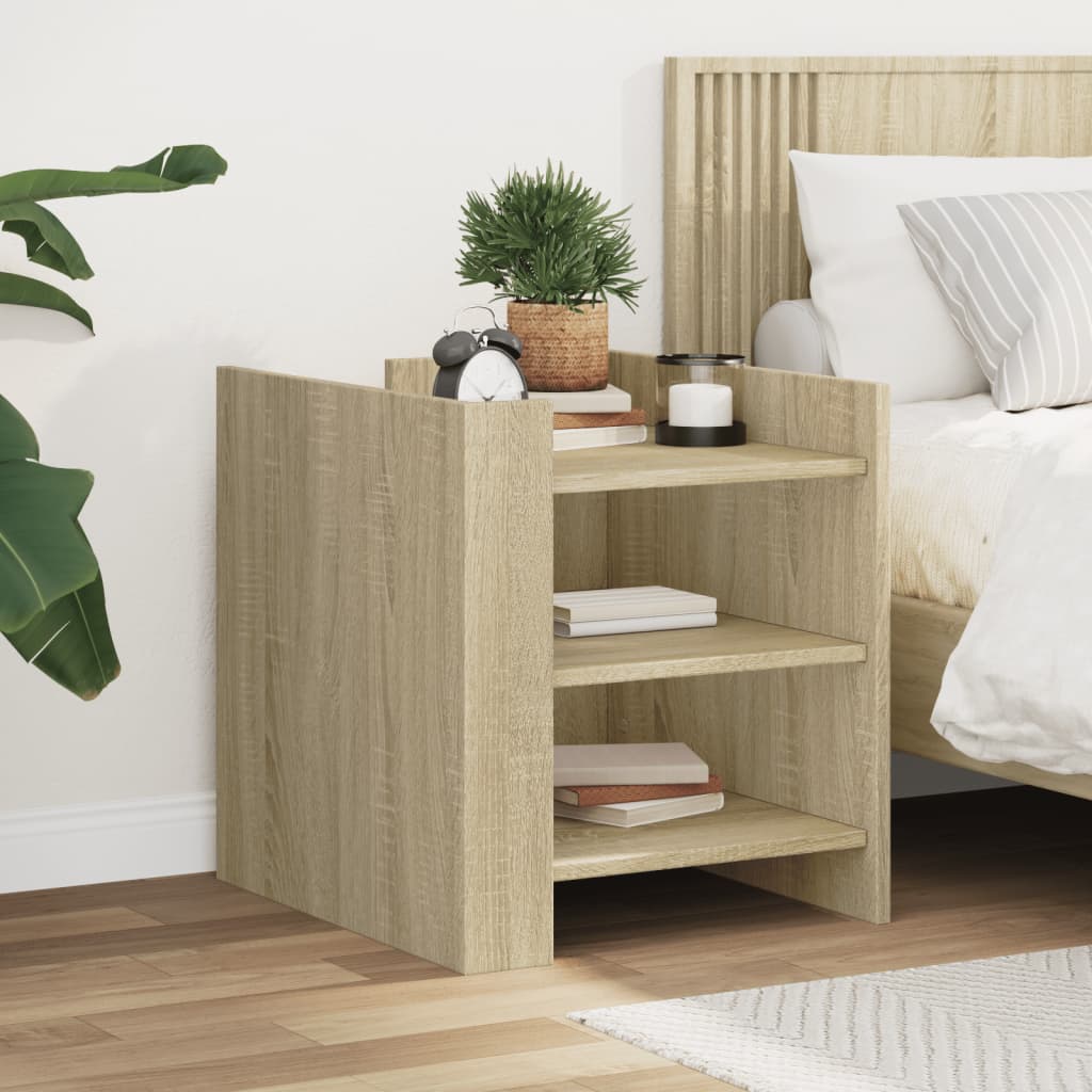 vidaXL Mesita de noche madera de ingeniería roble Sonoma 45x50x50 cm