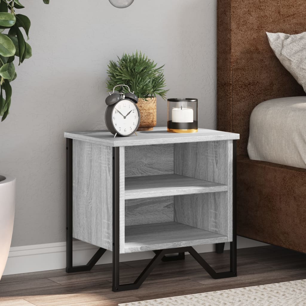vidaXL Mesita de noche madera de ingeniería gris Sonoma 40x30x40 cm