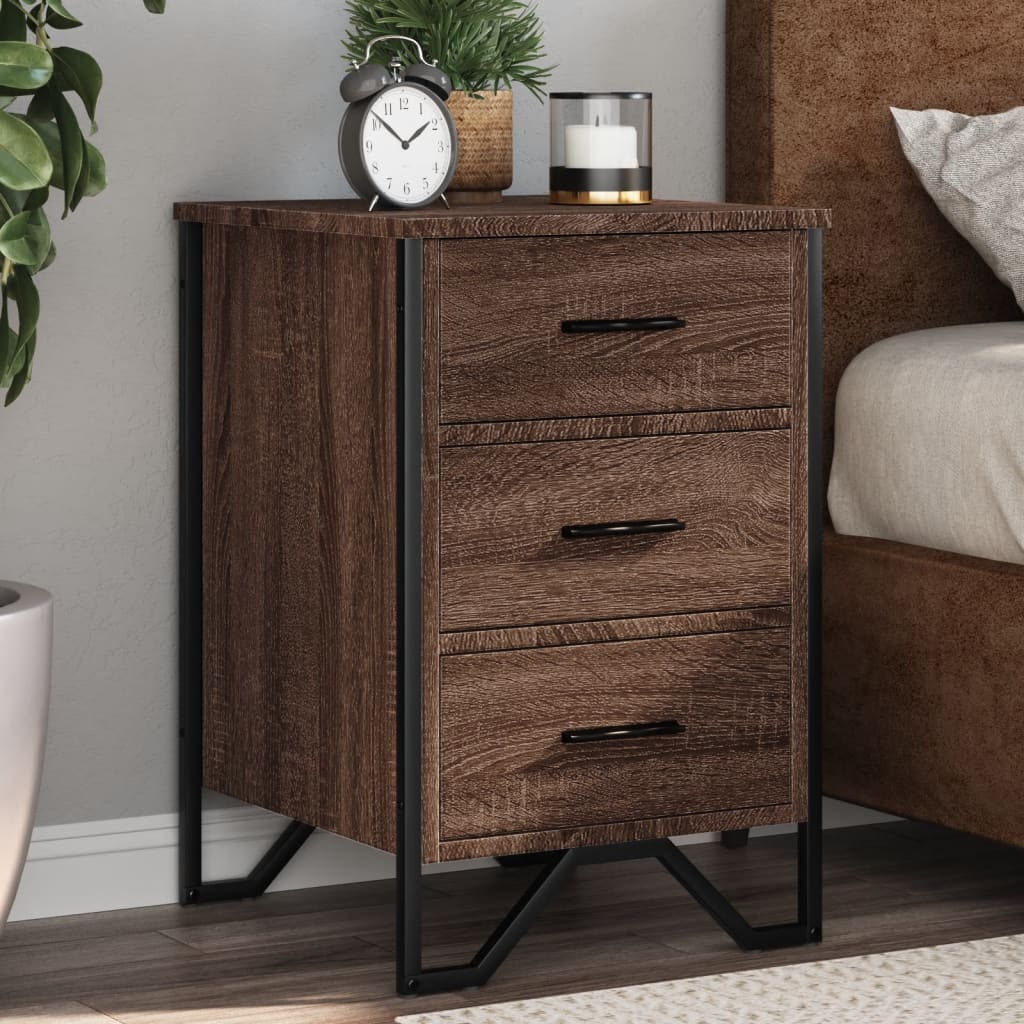 vidaXL Mesita de noche madera de ingeniería marrón roble 40x41x60 cm