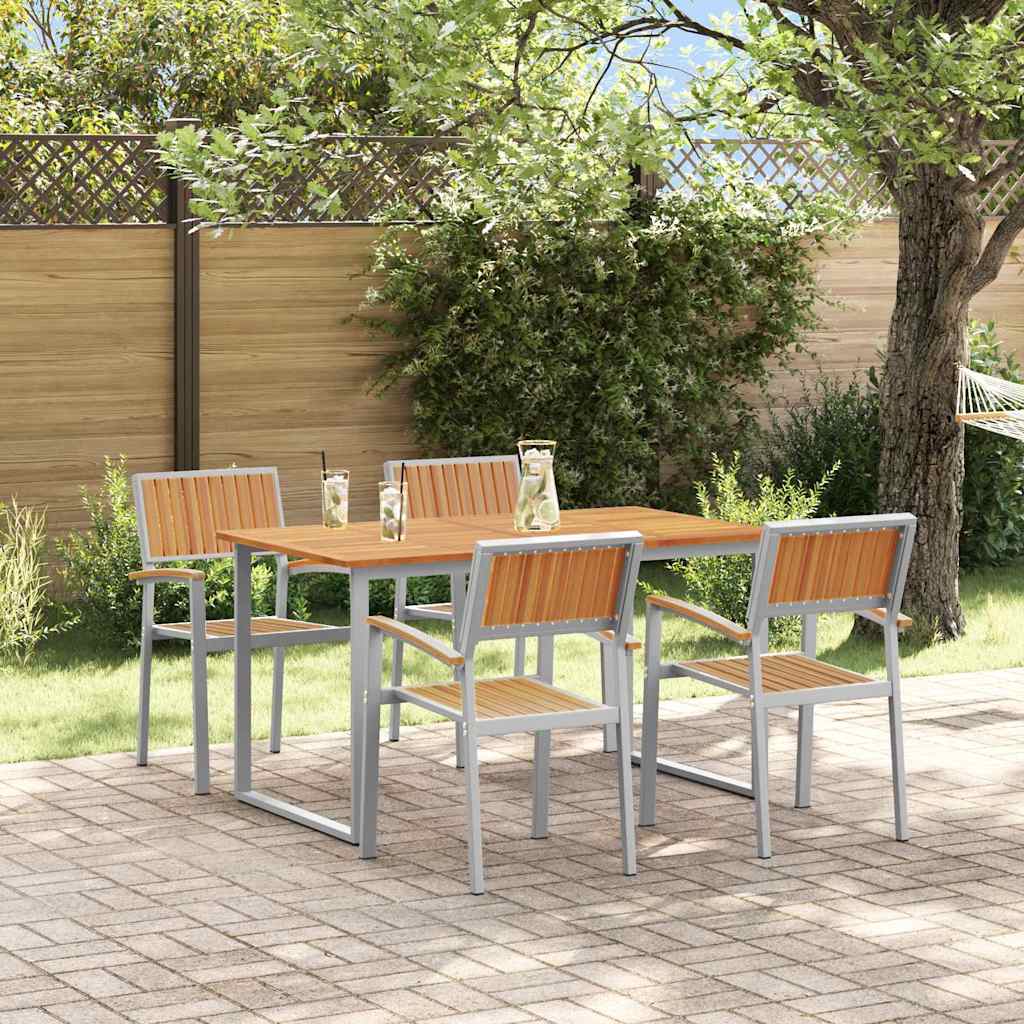 vidaXL Conjunto de Comedor de Jardín 5 uds. Gris