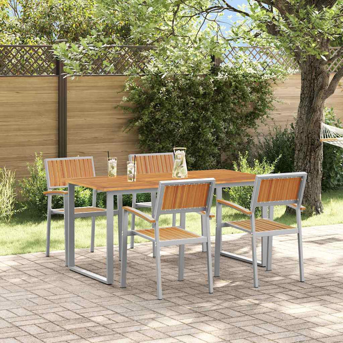 vidaXL Conjunto de Comedor de Jardín 5 uds. Gris
