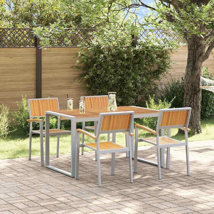 vidaXL Conjunto de Comedor de Jardín 5 uds. Gris
