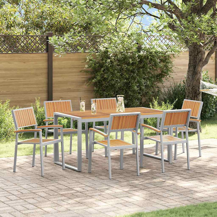 vidaXL Conjunto de Comedor de Jardín 7 uds. Gris
