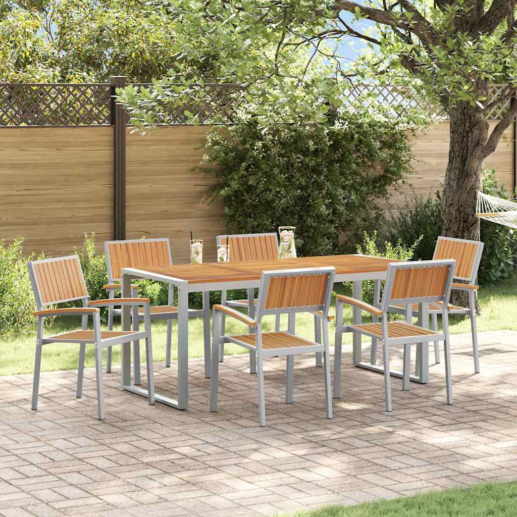 vidaXL Conjunto de Comedor de Jardín 7 uds. Gris