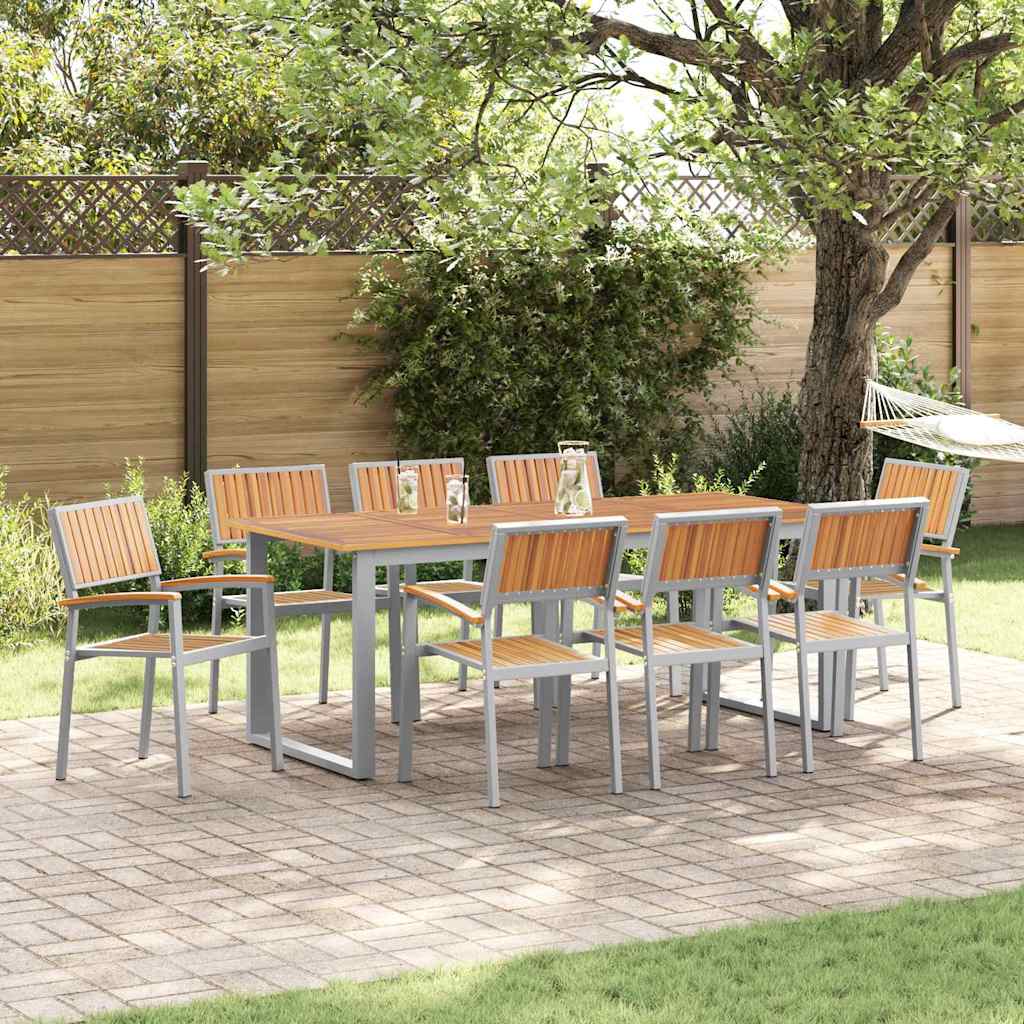vidaXL Silla Apilable 8 uds. Marrón Madera de Acacia Sólida Apilable