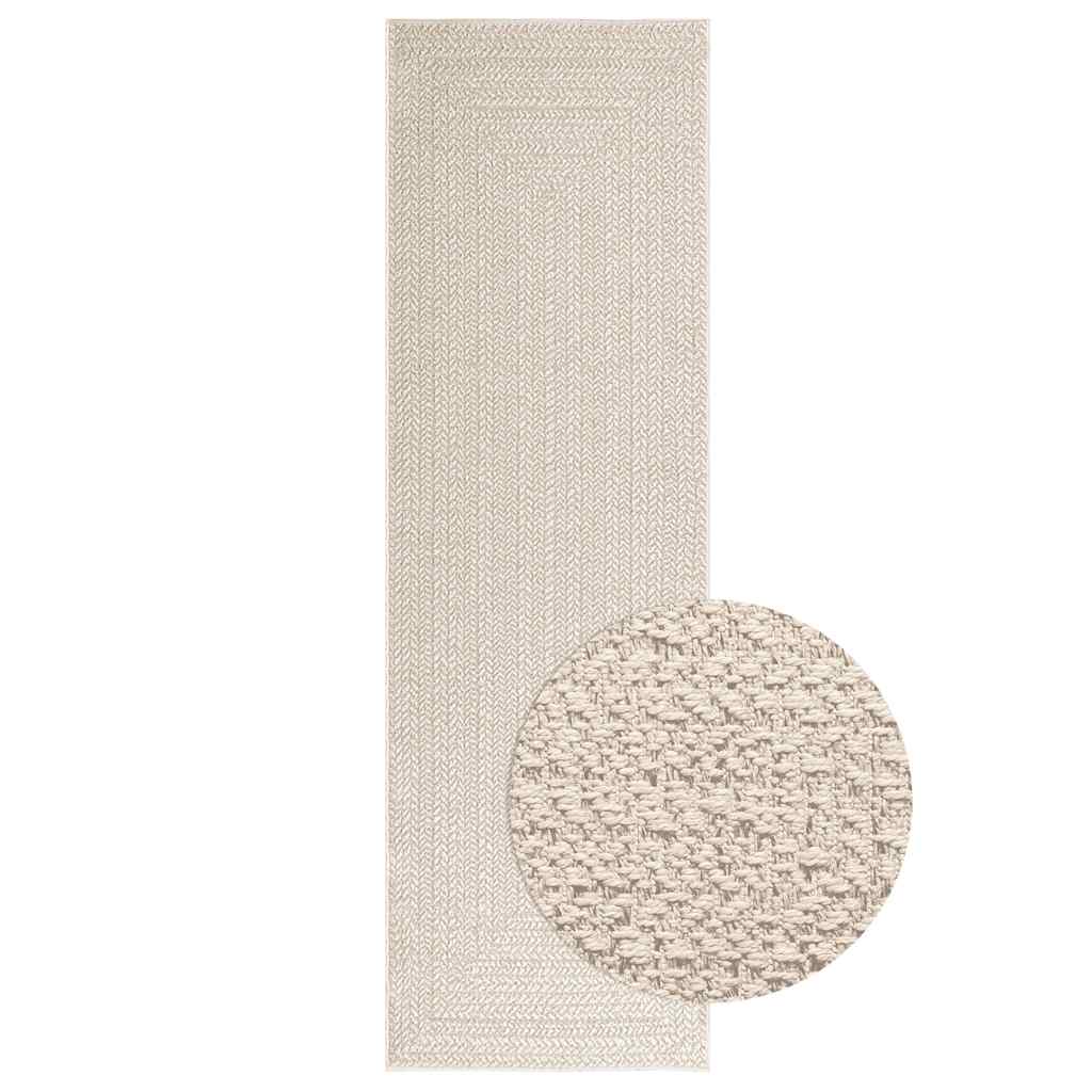 vidaXL Alfombra ZIZUR apariencia yute interior exterior crema 80x250cm