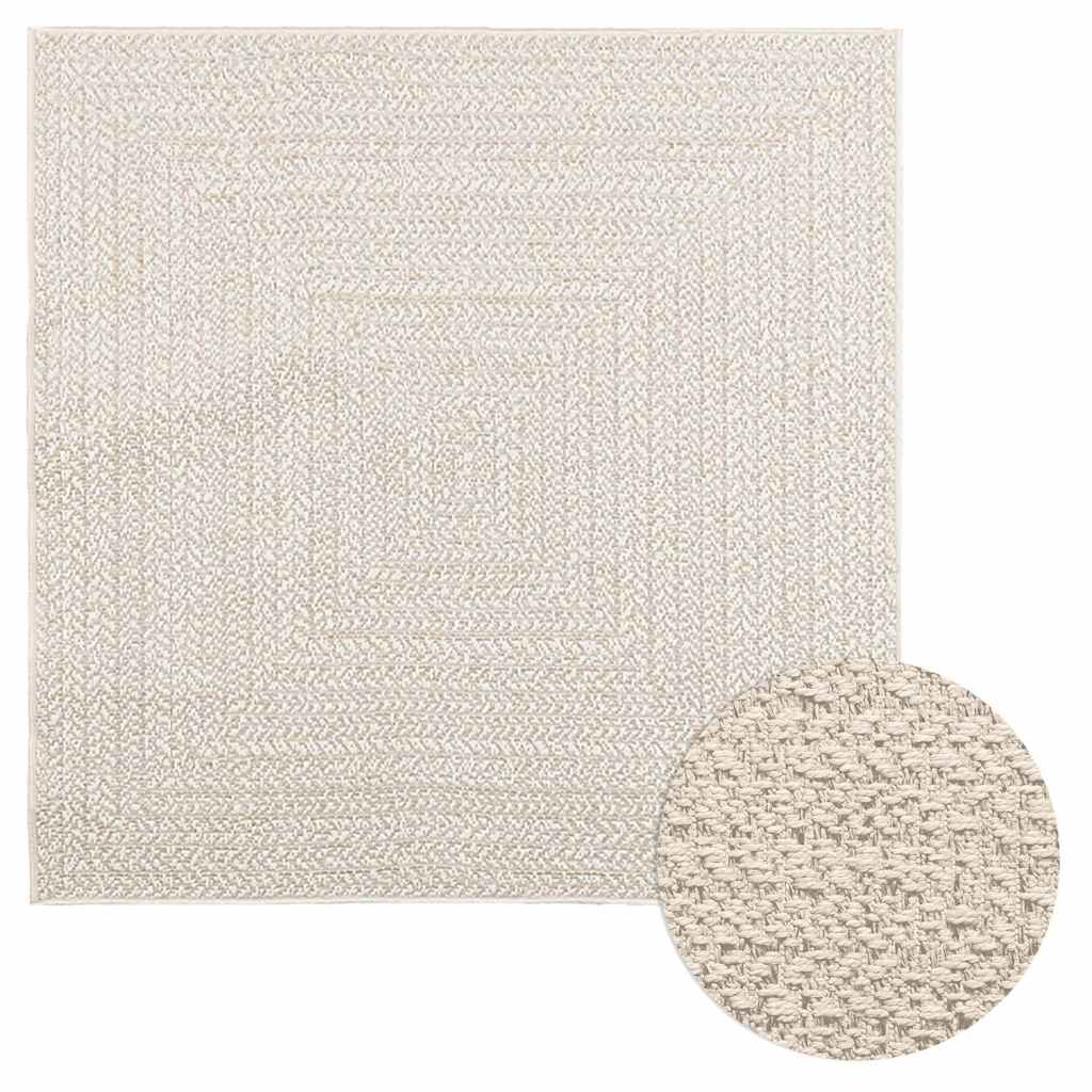 vidaXL Alfombra ZIZUR apariencia yute interior exterior crema