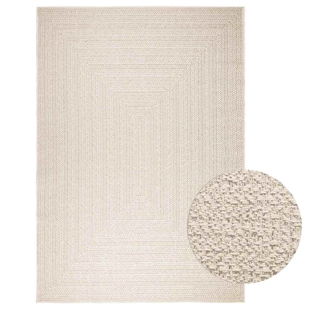 vidaXL Alfombra ZIZUR apariencia yute interior exterior crema
