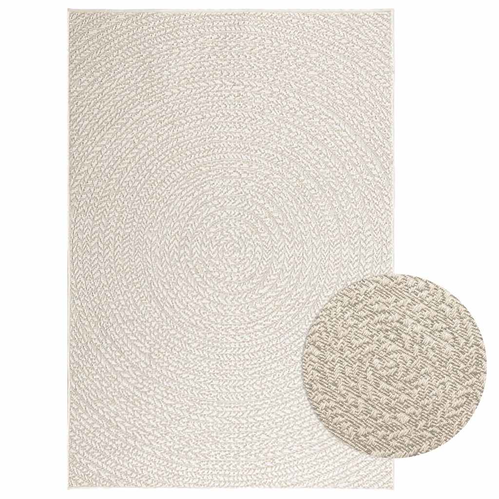 vidaXL Alfombra ZIZUR apariencia yute interior exterior crema