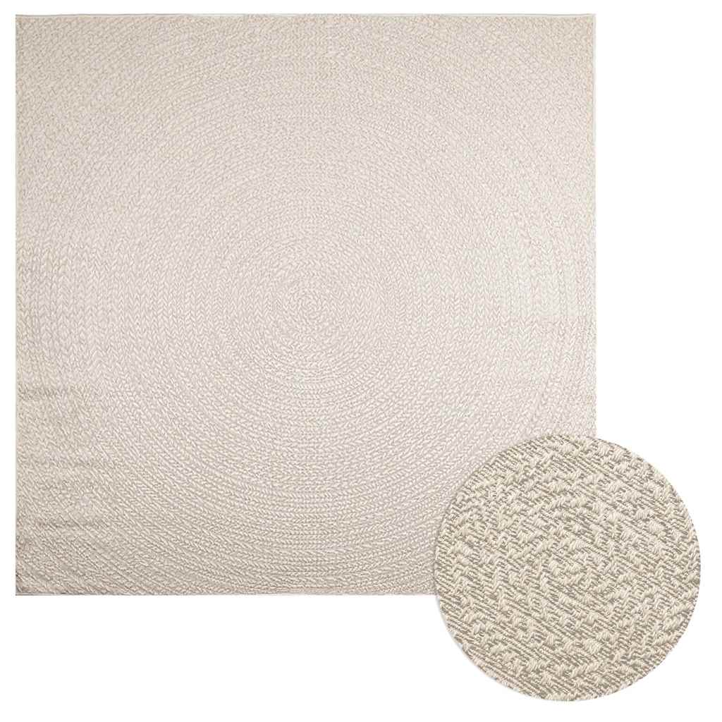 vidaXL Alfombra ZIZUR apariencia yute interior exterior crema