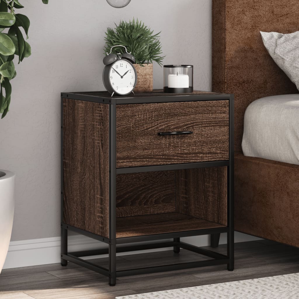 vidaXL Mesita de noche madera de ingeniería marrón roble 40x31x50 cm