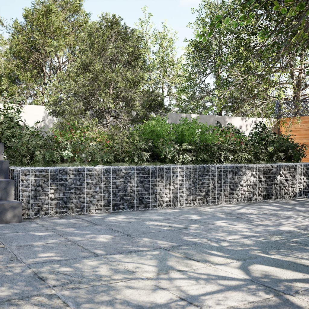 vidaXL Cesta de gaviones con cubierta hierro galvanizado 600x50x50 cm