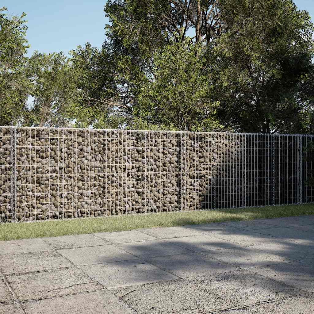 vidaXL Cesta de gaviones con cubierta hierro galvanizado 800x50x100 cm
