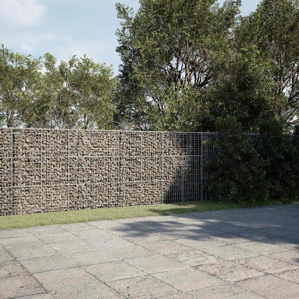 vidaXL Cesta de gaviones con cubierta hierro galvanizado 1000x50x150cm