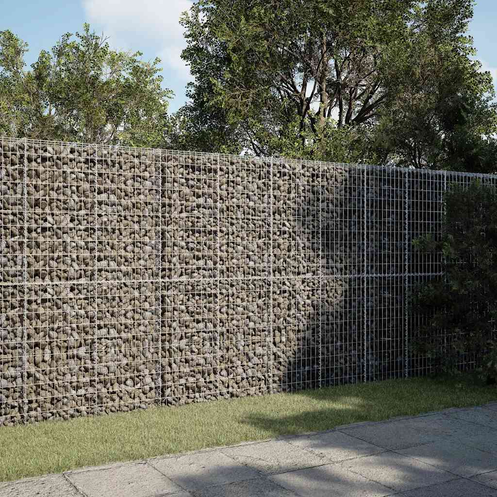 vidaXL Cesta de gaviones con cubierta hierro galvanizado 300x50x200 cm