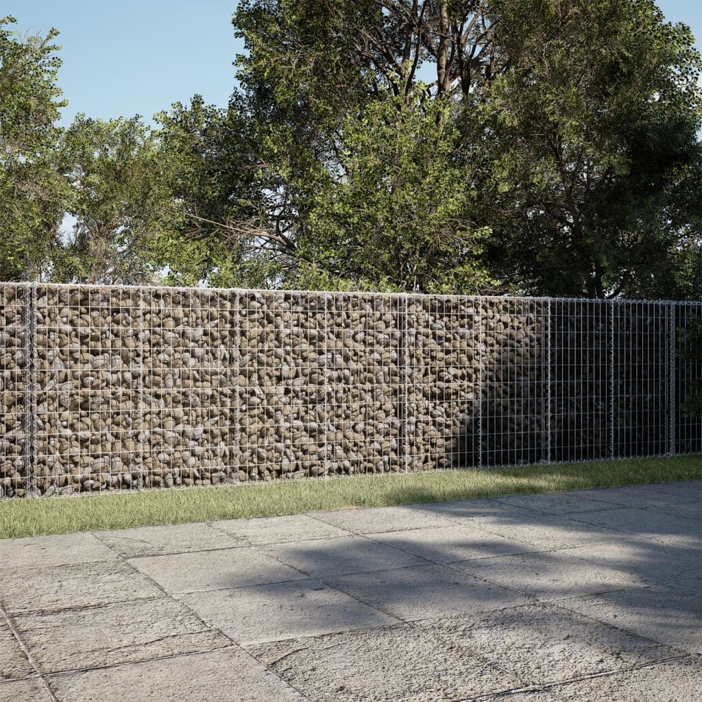 vidaXL Cesta gaviones con cubierta hierro galvanizado 900x100x100 cm