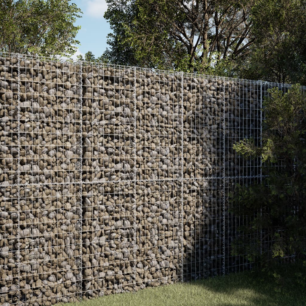 vidaXL Cesta gaviones con cubierta hierro galvanizado 100x100x200 cm