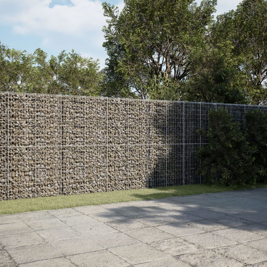 vidaXL Cesta de gaviones con cubierta hierro galvanizado 500x100x200cm