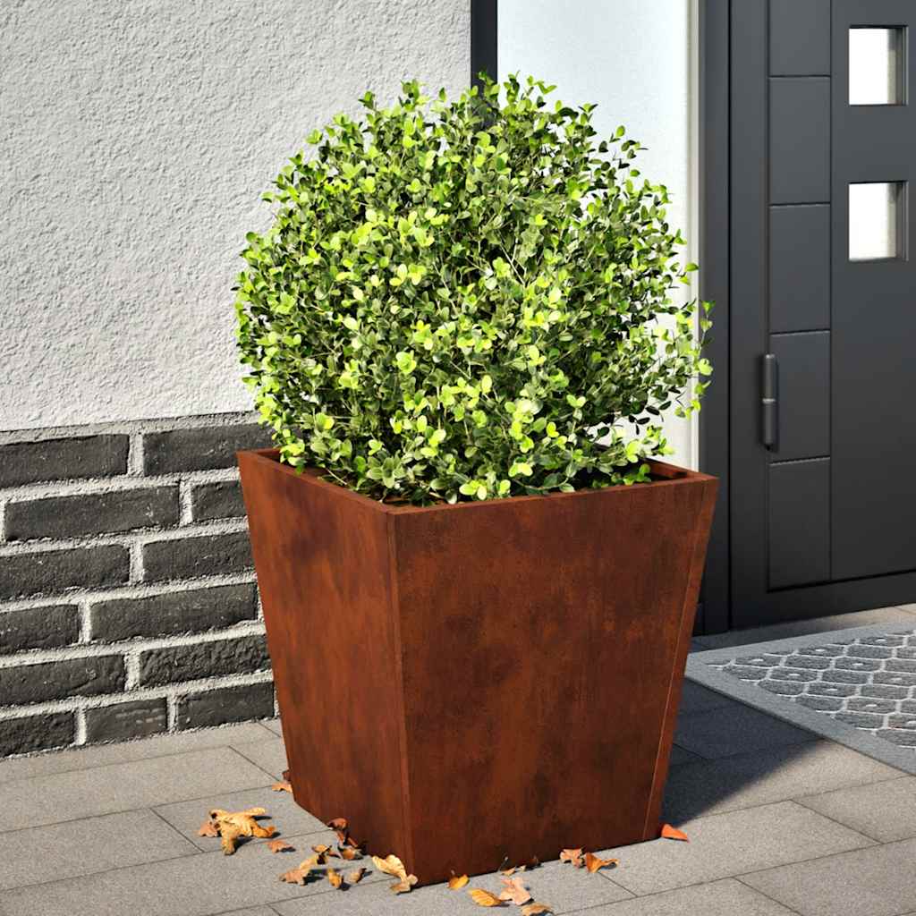 vidaXL Jardineras 2 unidades acero oxidado 40x40x40 cm