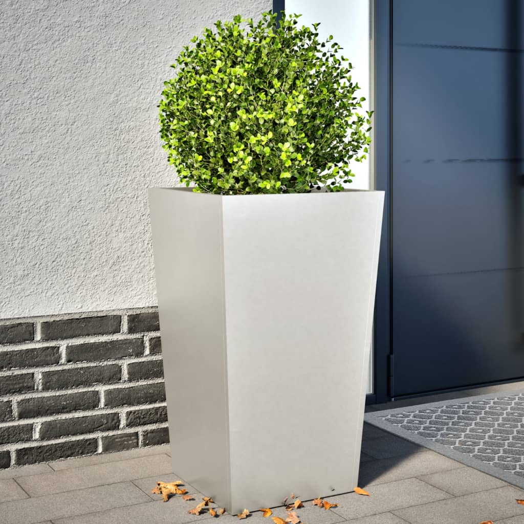 vidaXL Jardineras 2 uds de acero inoxidable 45x45x75 cm