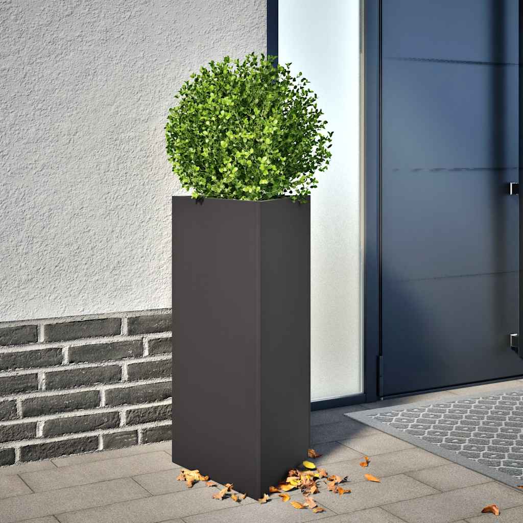 vidaXL Jardinera triangular acero negro 40x34,5x75 cm
