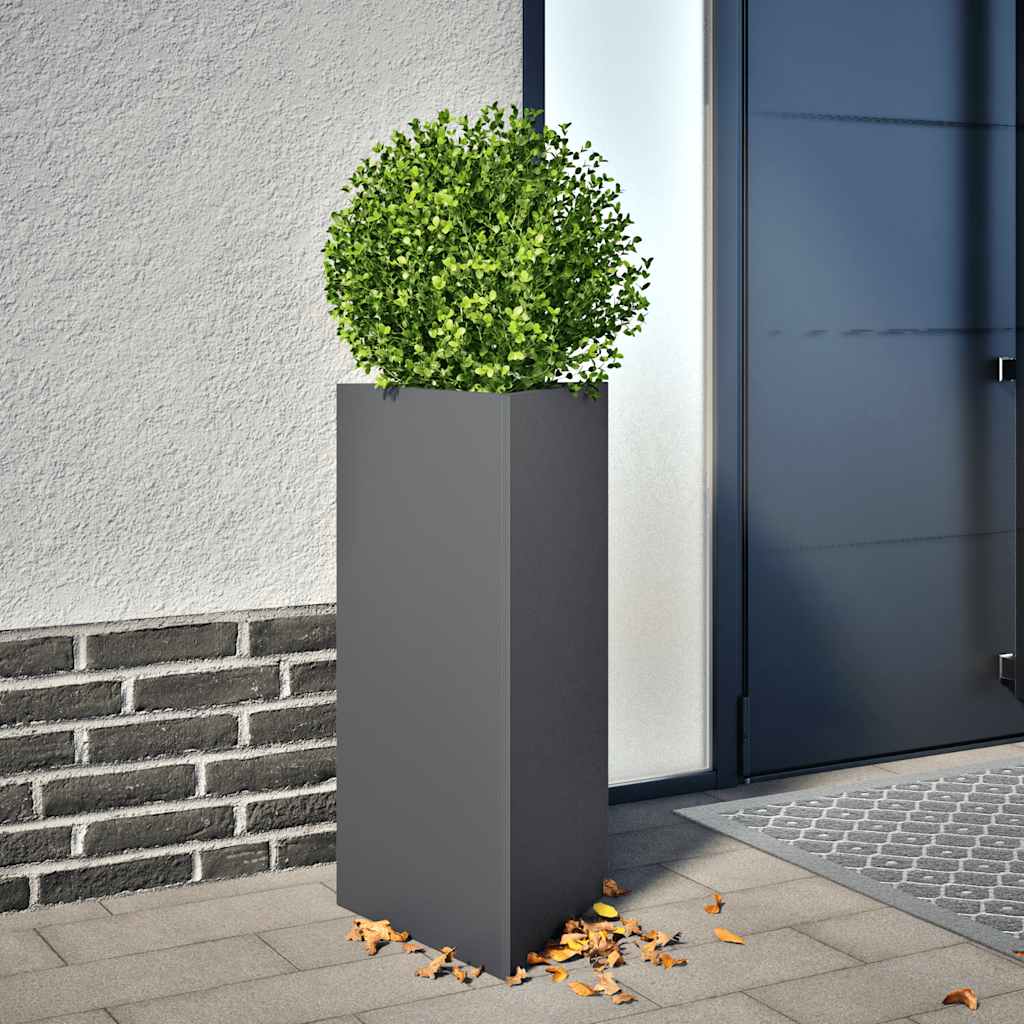 vidaXL Jardineras 2 uds acero gris antracita 40x34,5x75 cm