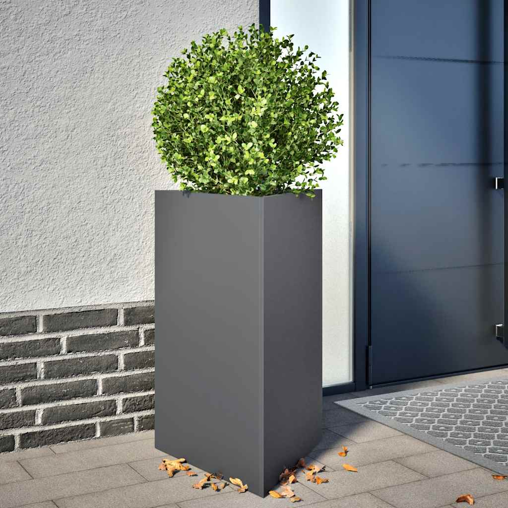 vidaXL Jardineras 2 uds acero gris antracita 50x43x75 cm