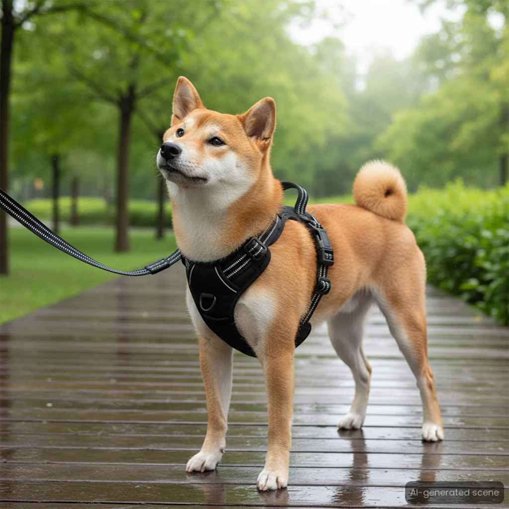 vidaXL Arnés para perros con correa y collar ajustable marrón S