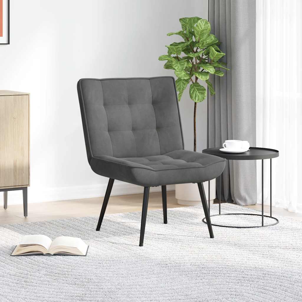 vidaXL Sillón de relax terciopelo gris oscuro 64x74x84 cm
