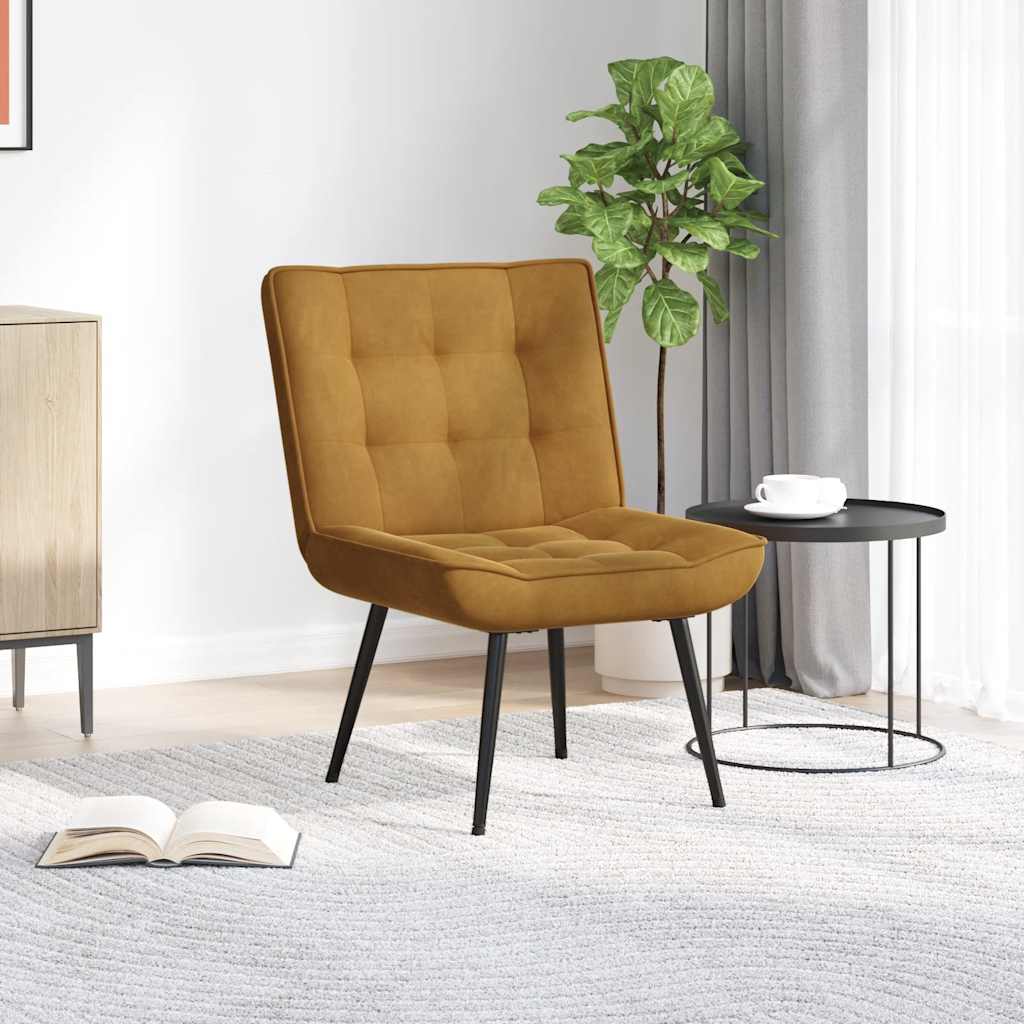 vidaXL Sillón de relax terciopelo marrón 64x74x84 cm