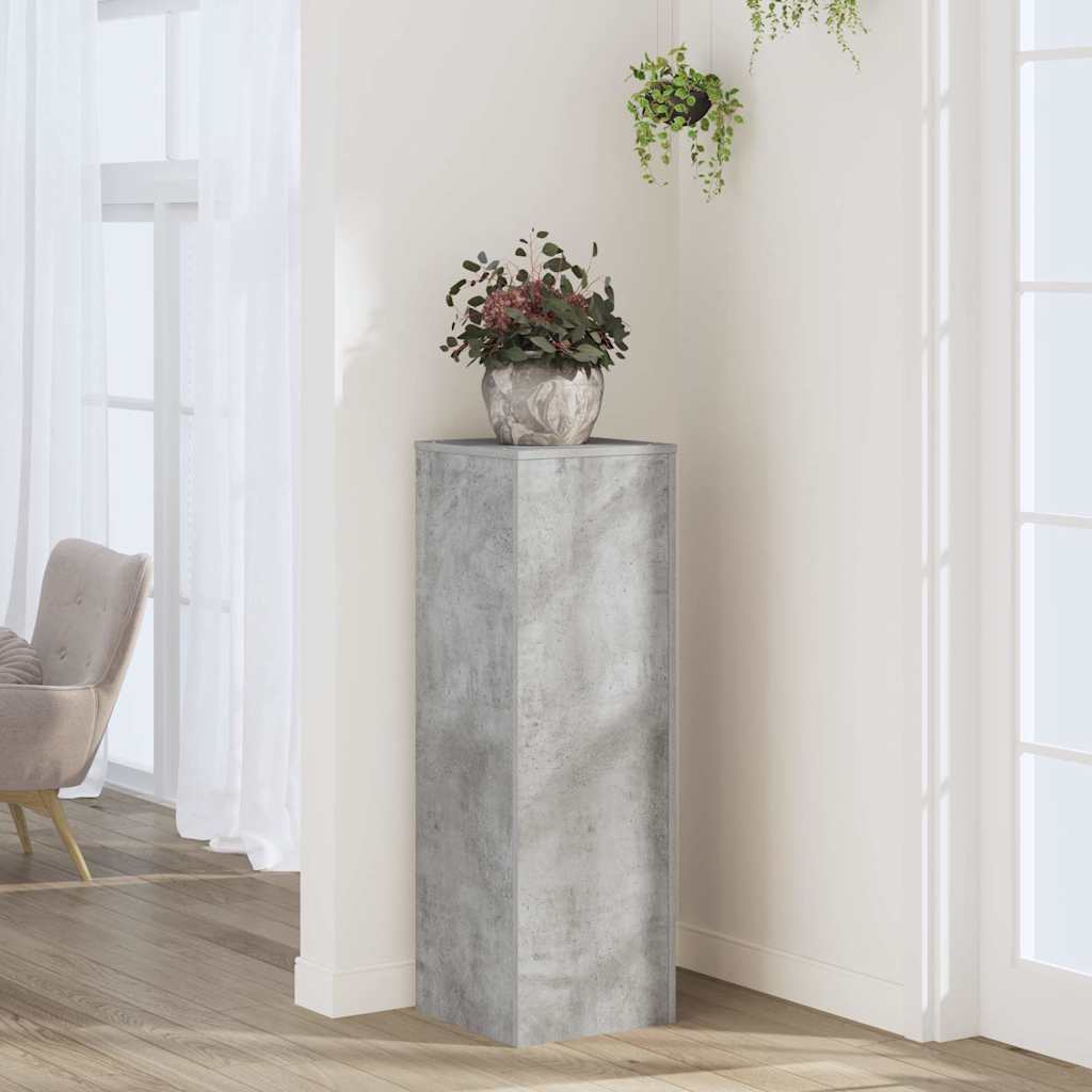 vidaXL Soportes de plantas madera ingeniería gris hormigón 33x33x100cm