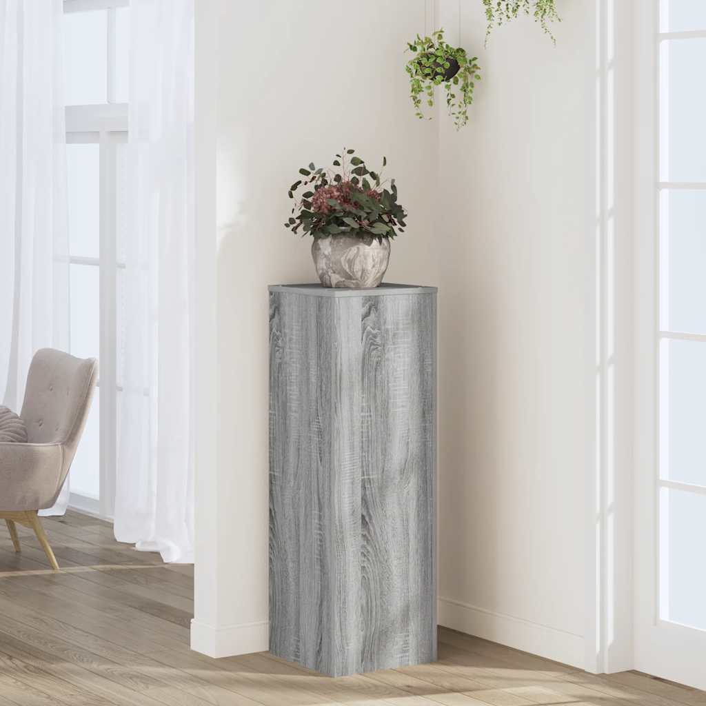 vidaXL Soportes de plantas madera ingeniería gris Sonoma 33x33x100cm