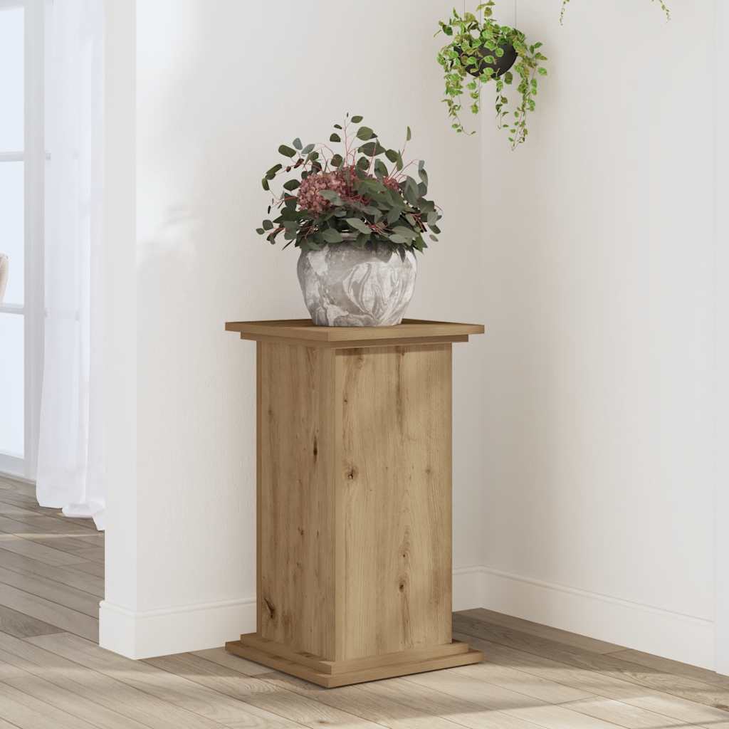 vidaXL Soportes de planta madera ingeniería roble artisian 33x33x60 cm