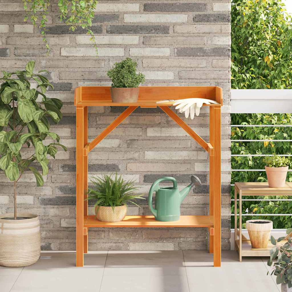 vidaXL Mesa de trasplante Marrón 75 x 40 x 90 cm Madera de pino macizo