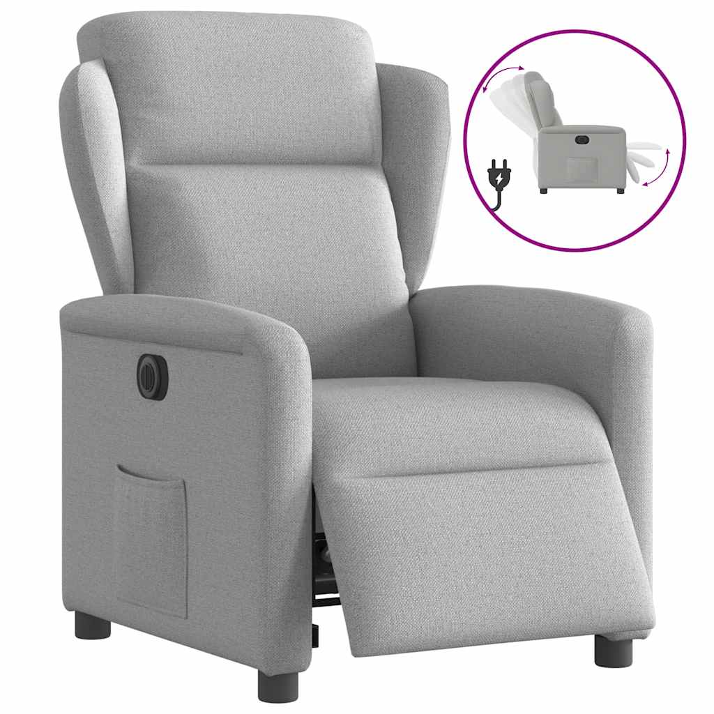 vidaXL Sillón reclinable eléctrico de tela gris nube