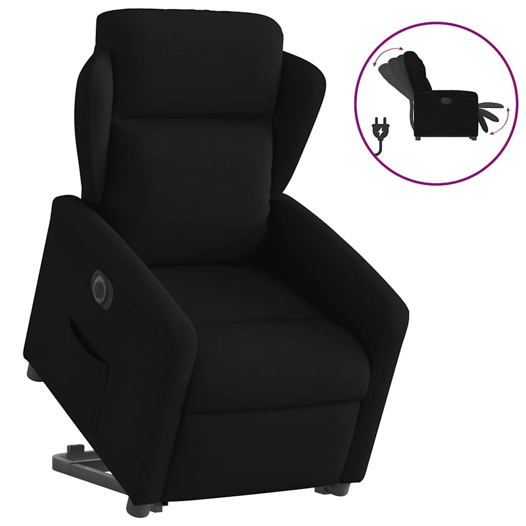 vidaXL Sillón eléctrico reclinable elevable de tela negro