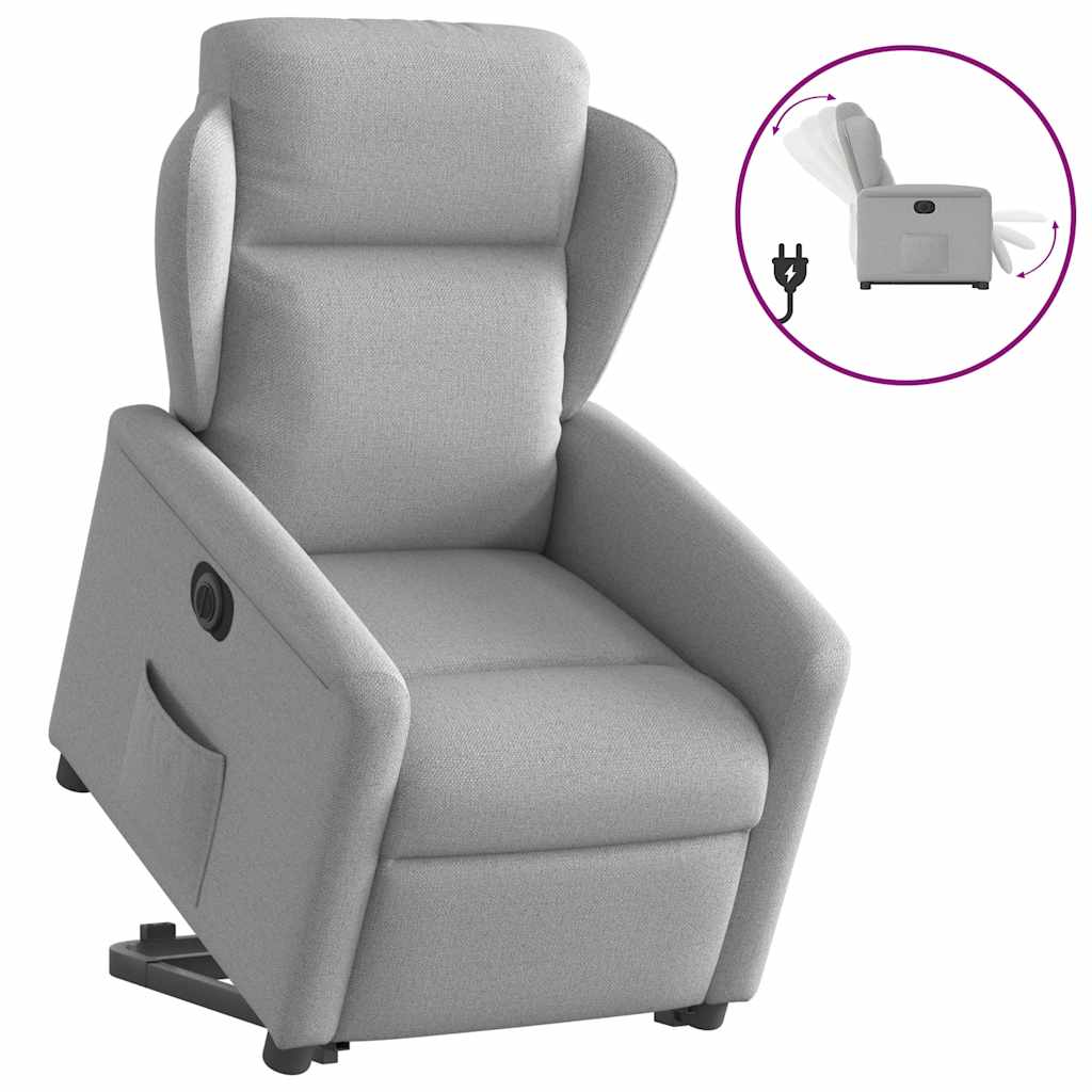 vidaXL Sillón eléctrico reclinable elevable de tela gris nube