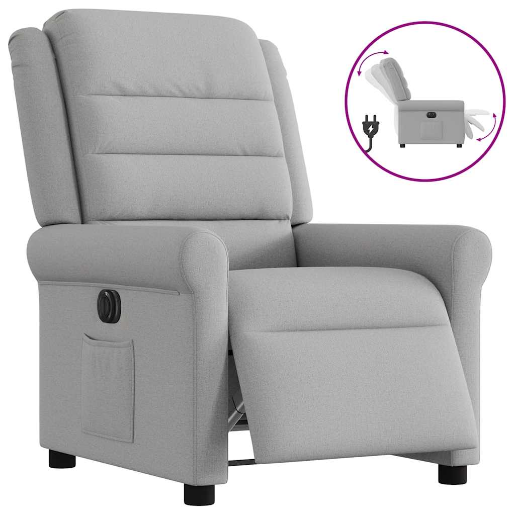 vidaXL Sillón reclinable eléctrico de tela gris nube
