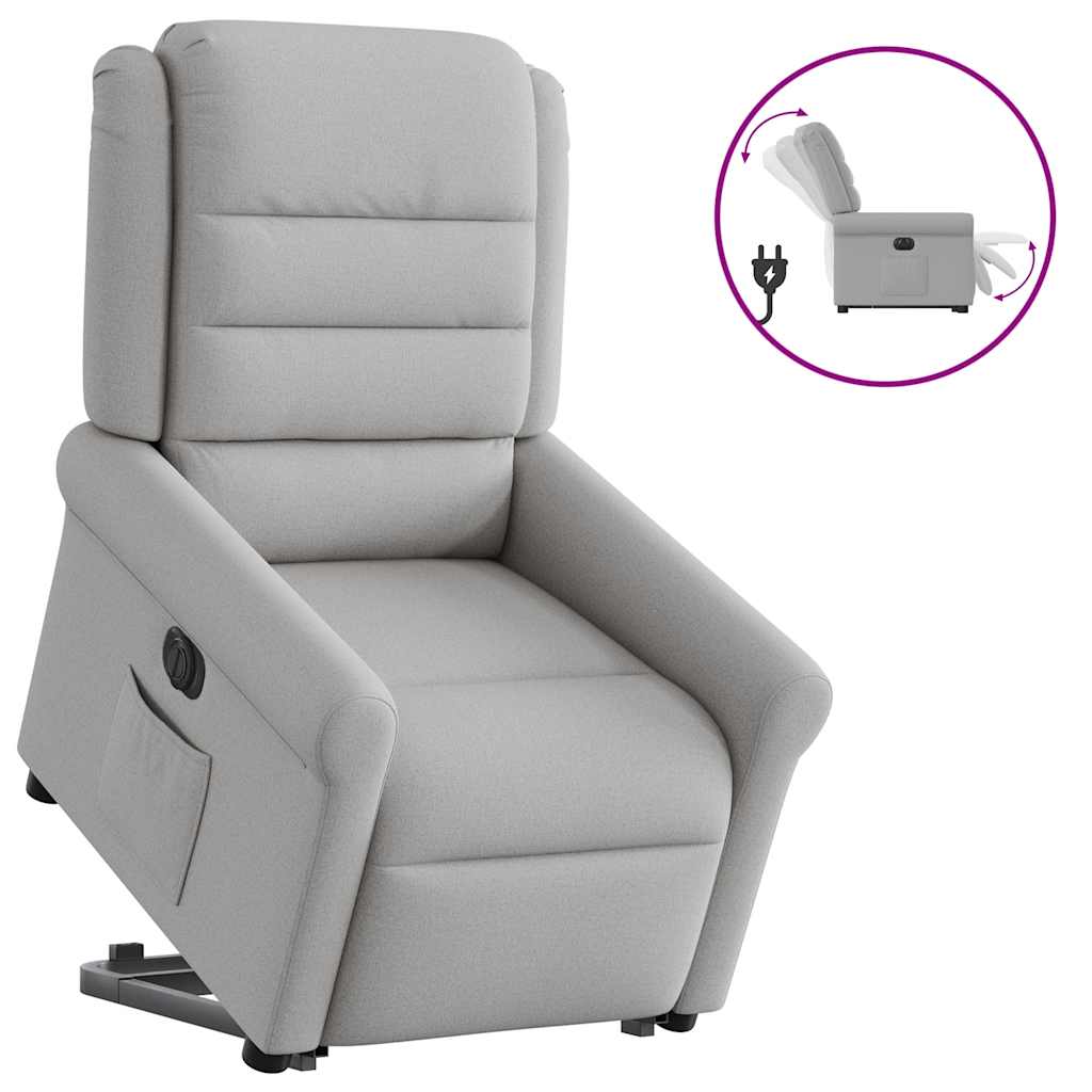 vidaXL Sillón eléctrico reclinable elevable de tela gris nube