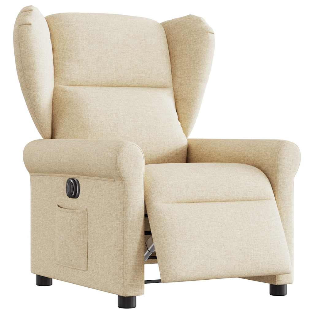vidaXL Sillón reclinable eléctrico de tela crema