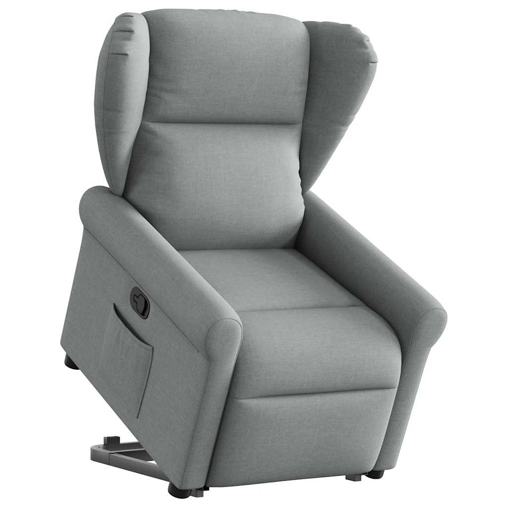 vidaXL Sillón reclinable elevable de tela gris claro